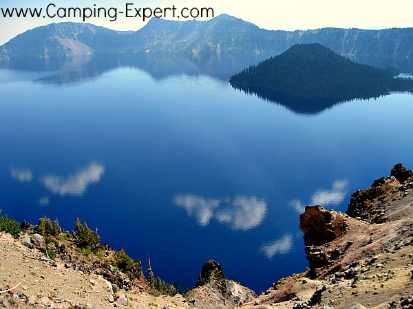 another view of wizard island at crater lake